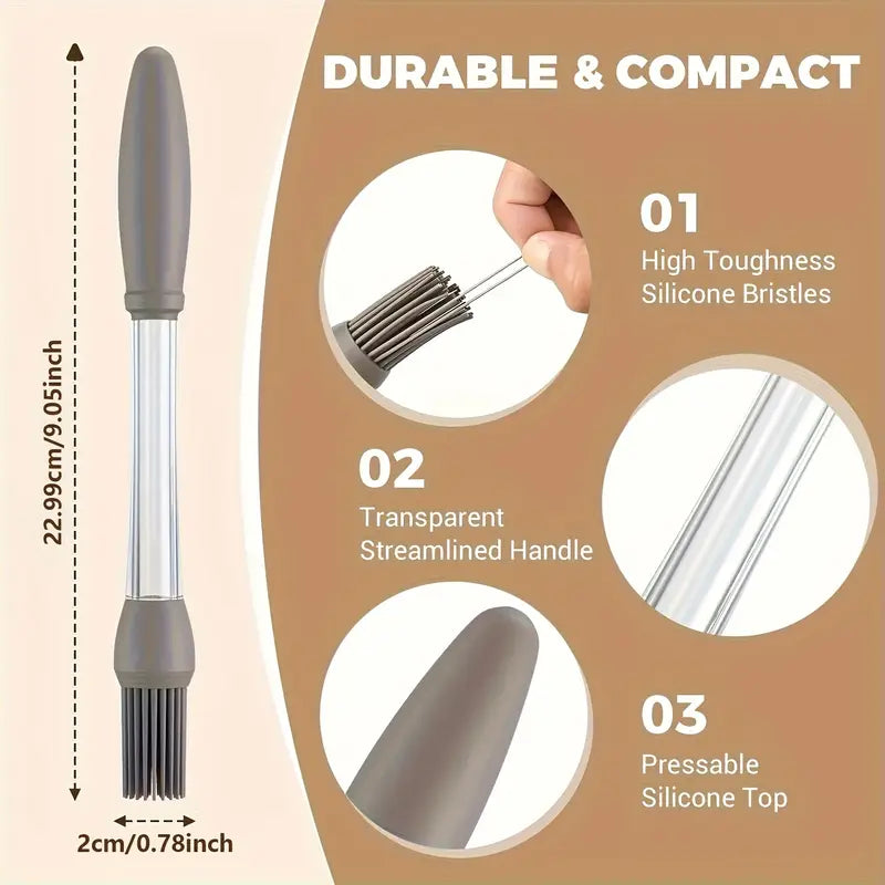 2pcs Silicone Cooking Oil & Butter Brushes - Heat-Resistant Up to 446°F, Non-Scratch Basting Brushes for Grilling, Baking, Indoor & Outdoor Use