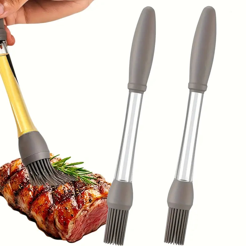 2pcs Silicone Cooking Oil & Butter Brushes - Heat-Resistant Up to 446°F, Non-Scratch Basting Brushes for Grilling, Baking, Indoor & Outdoor Use