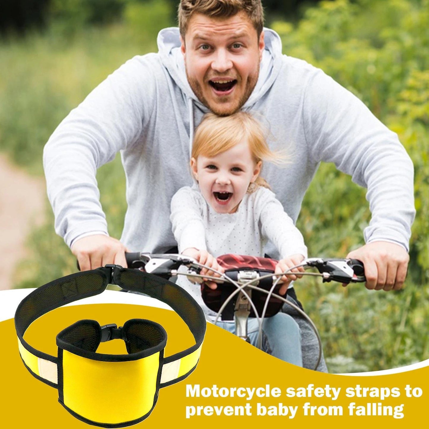 Children Motorcycle Harness, Motorcycle Rear Seat Safety Belt, Daily Cycling Aid Safety Vehicle Support, Reflective Bicycle Kids Safety Assist Strap