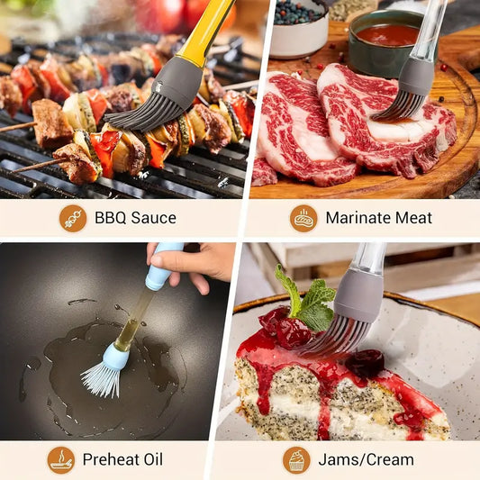 2pcs Silicone Cooking Oil & Butter Brushes - Heat-Resistant Up to 446°F, Non-Scratch Basting Brushes for Grilling, Baking, Indoor & Outdoor Use
