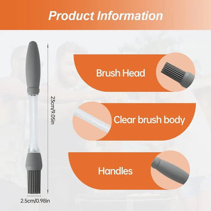 2pcs Silicone Cooking Oil & Butter Brushes - Heat-Resistant Up to 446°F, Non-Scratch Basting Brushes for Grilling, Baking, Indoor & Outdoor Use