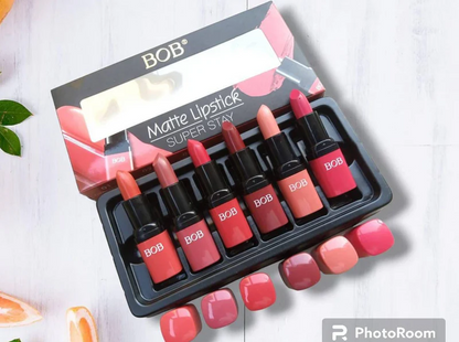 Original BOB Matte Lipstick Super Stay - pack of 6 lipsticks Shade