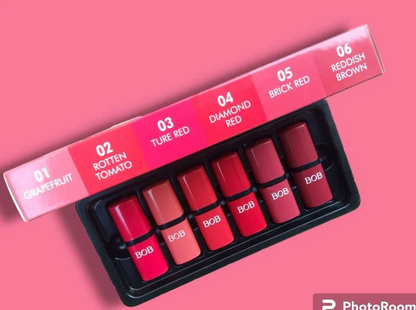 Original BOB Matte Lipstick Super Stay - pack of 6 lipsticks Shade