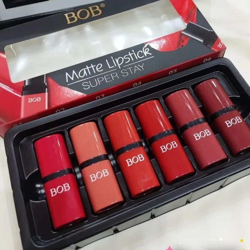 Original BOB Matte Lipstick Super Stay - pack of 6 lipsticks Shade