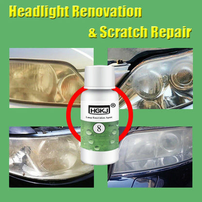 HGKJ 8 Car Headlight Polishing Head Lamp Polish Restoration Renovation Kit