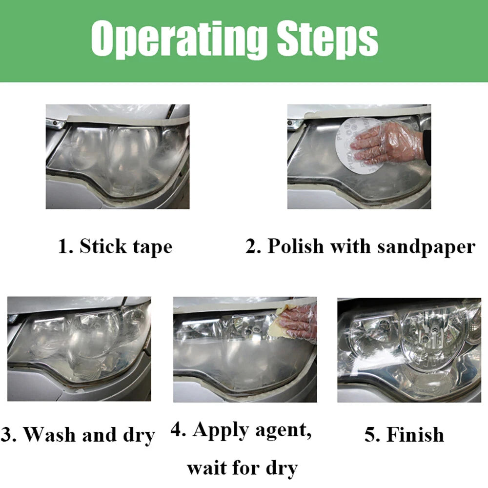 HGKJ 8 Car Headlight Polishing Head Lamp Polish Restoration Renovation Kit